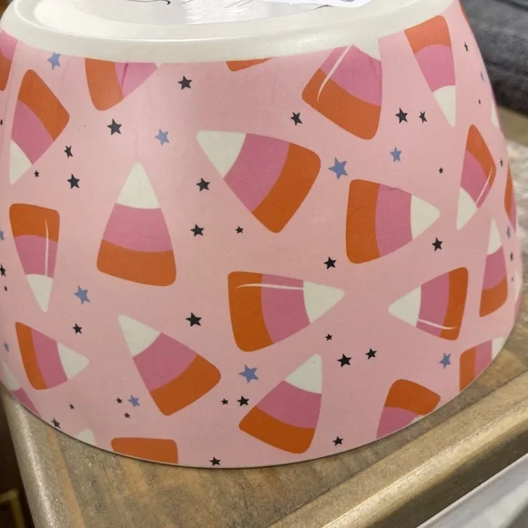 Halloween PINK Pastel Candy Corn Bamboo Fiber Trick or Treat Bowl 🎃🩷 10” NeW - Picture 3 of 5